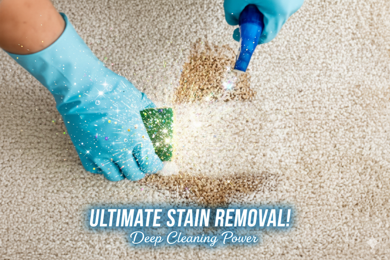 Professional Cleaner cleaning Clean Vomit From Carpet