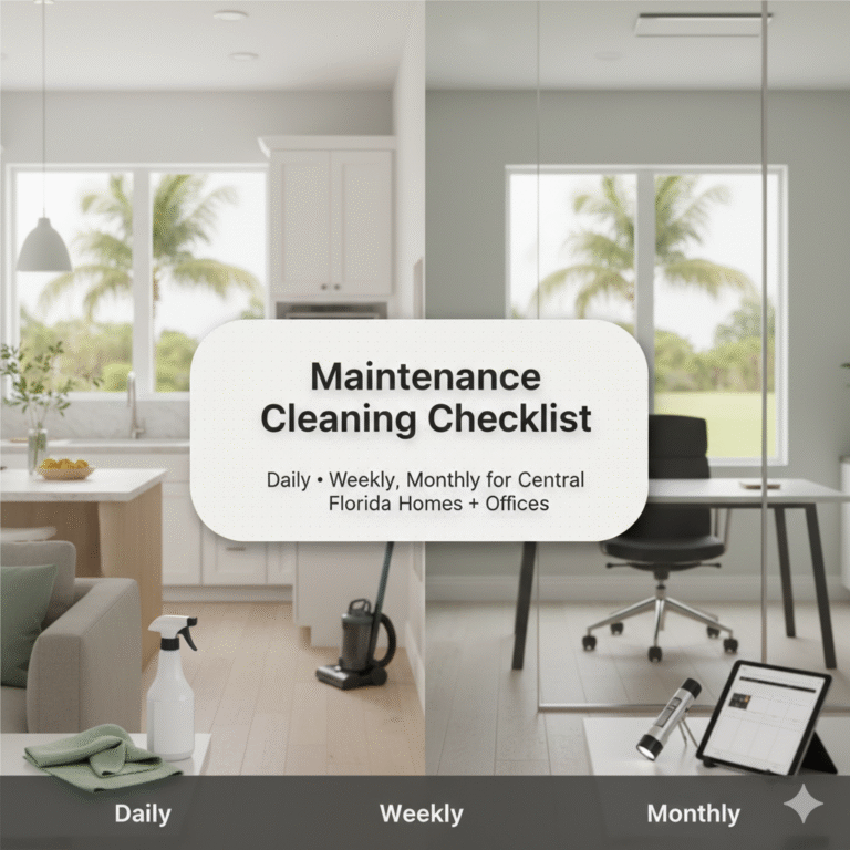Maintenance Cleaning Checklist (Daily, Weekly & Monthly) for Central Florida Homes + Offices