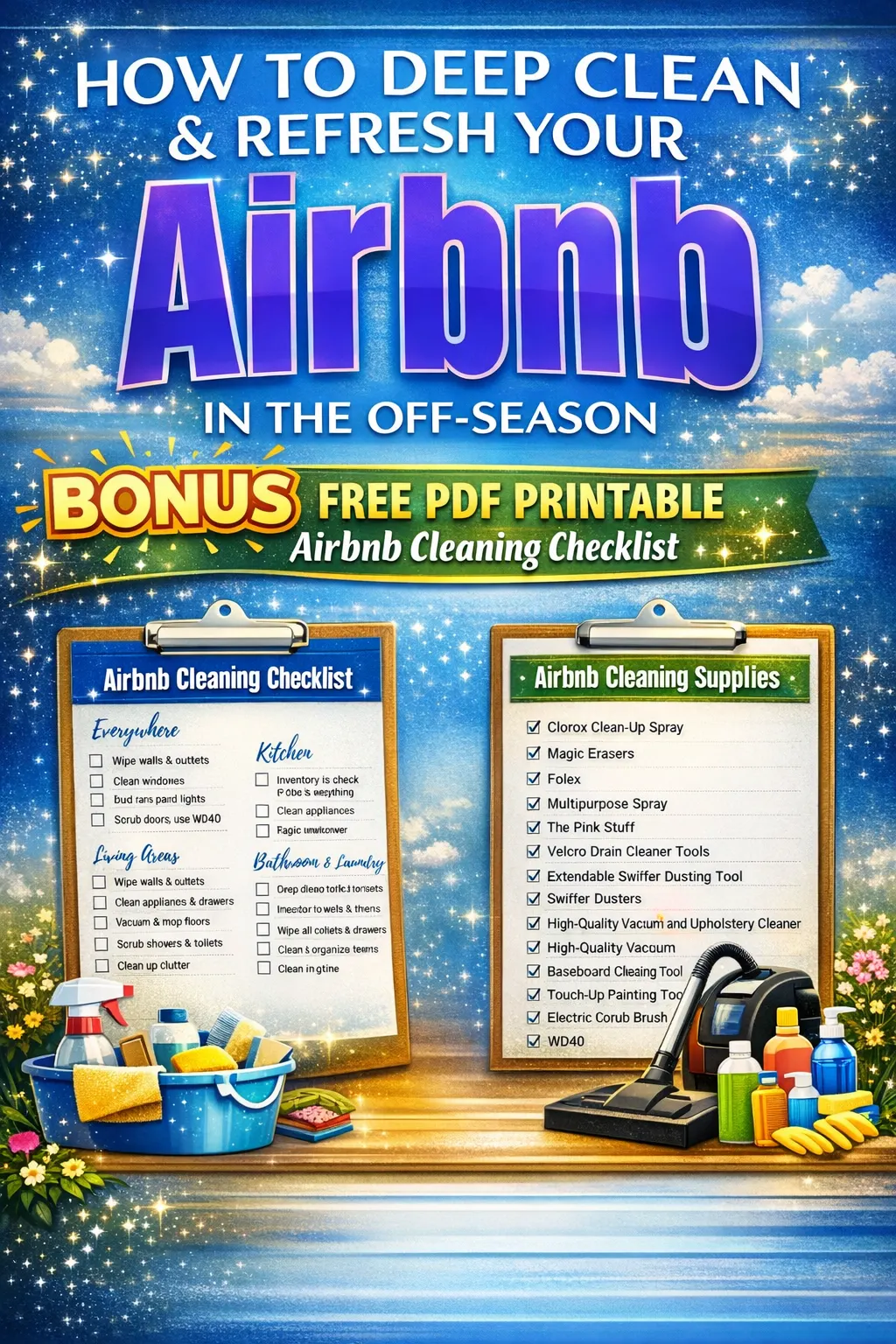 Free PDF Printable Airbnb Cleaning Checklist